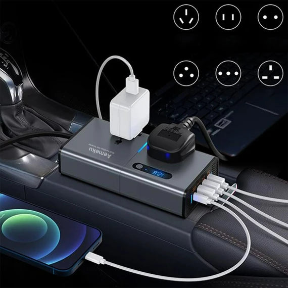 200W Car Power Inverter, DC 12V to 220V