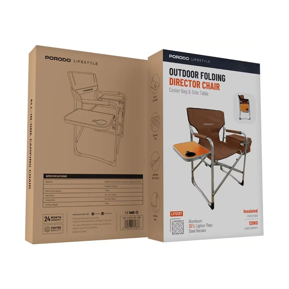 Porodo Lifestyle Outdoor Folding Director Chair